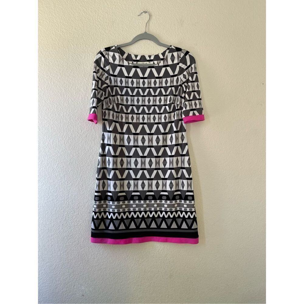 Eliza j geometric printed shift dress‎ size 4